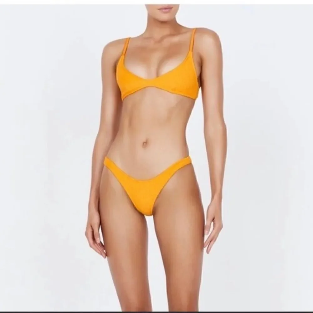 triangl swimwear Yellow Textured Bikini Set